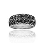 Sterling Silver Marcasite Openwork Band Sterling Silver Marcasite Openwork Band